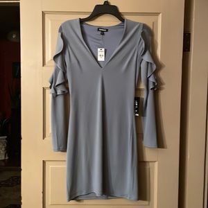 Brand New XS EXPRESS Ruffle Sleeve Mini Sheath Dress